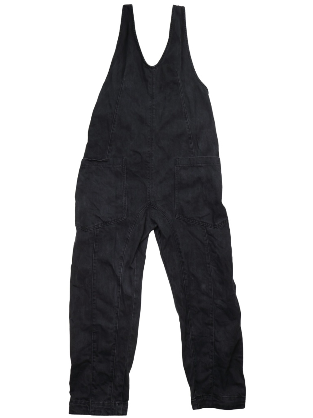 We The Free Black Scoop Neck Relaxed Overalls Jumpsuit Size Small